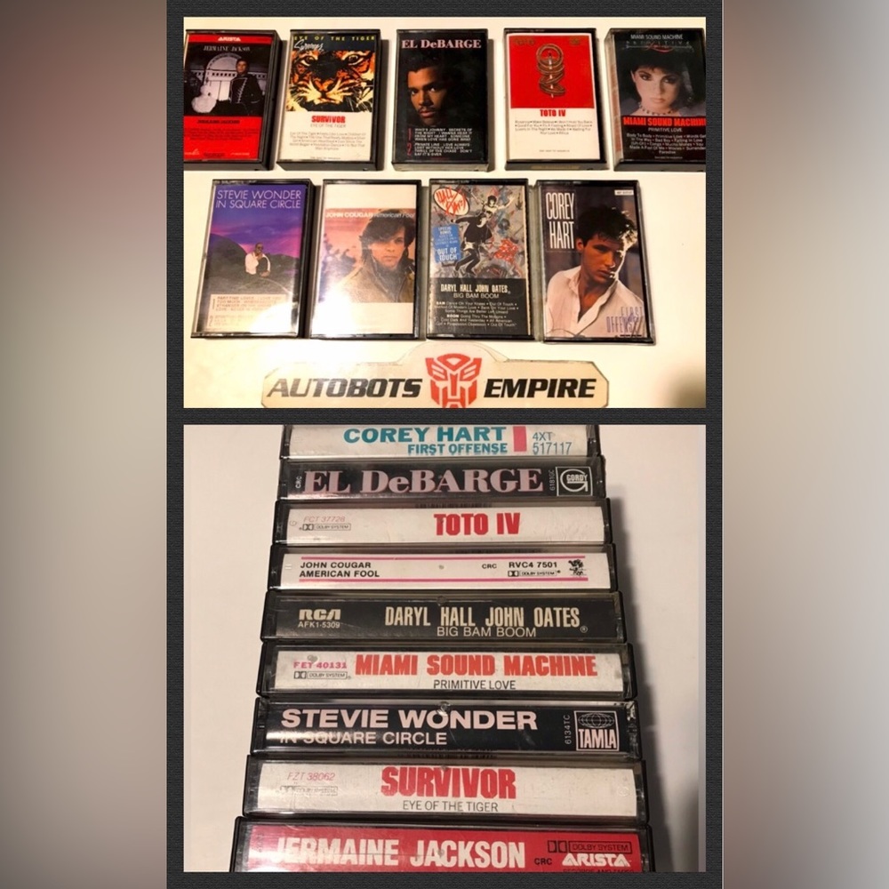 LOT of 9 Vintage 1980s Cassette Tapes Miami Sound Stevie Wonder Jackson DeBarge
